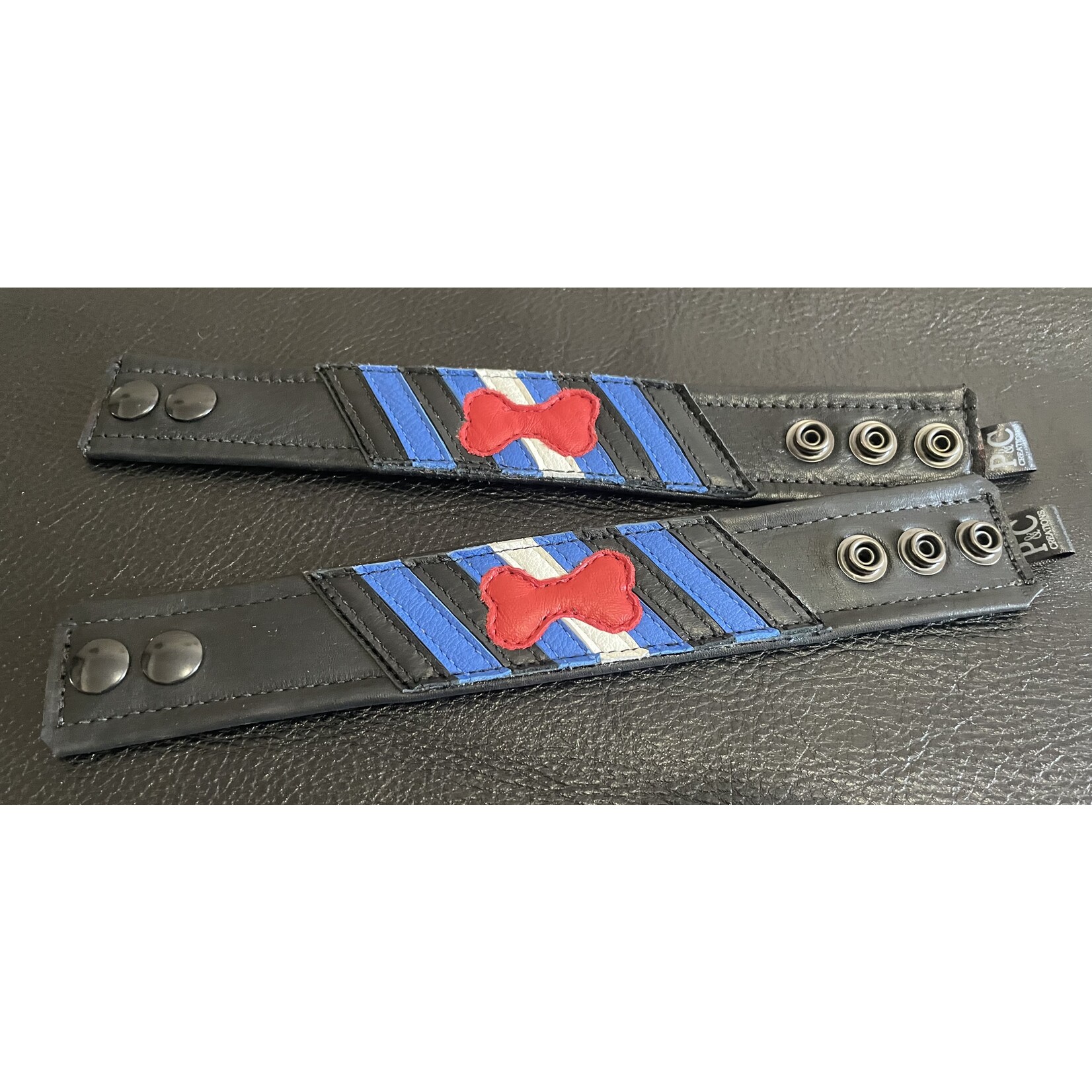 P & C Creations P&C Leather Wrist Bands - Flag Series