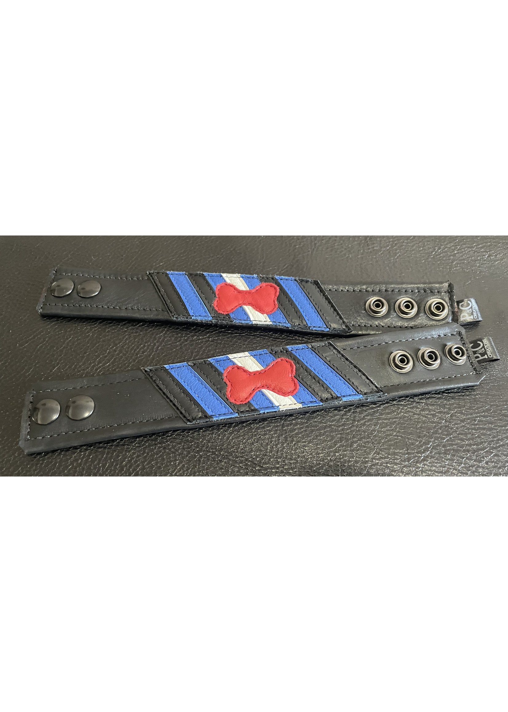 P & C Creations P&C Leather Wrist Bands - Flag Series
