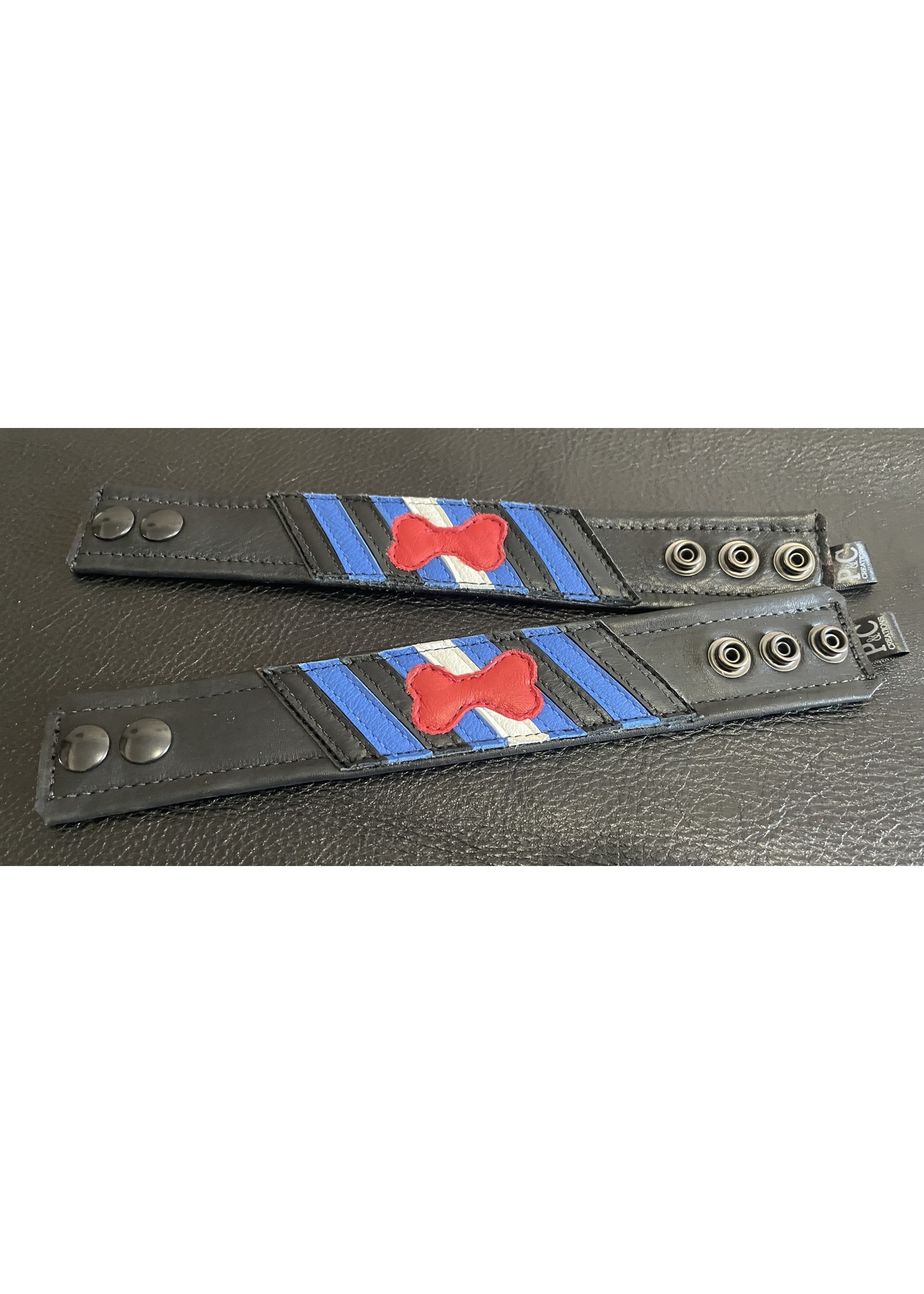 P & C Creations P&C Leather Wrist Bands - Flag Series