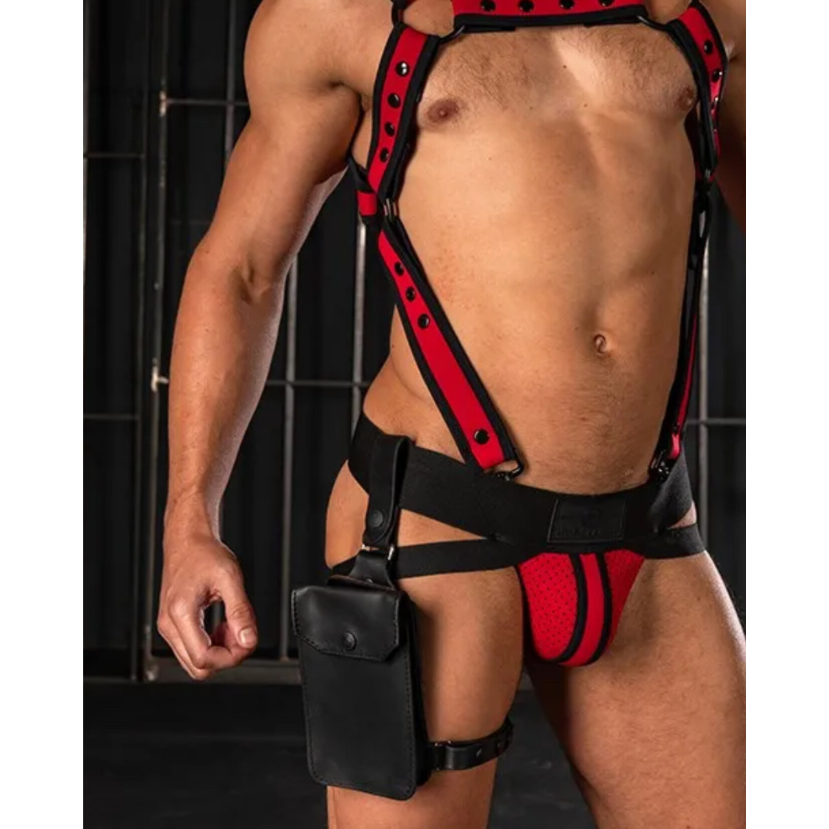 Mr. S Leather Mr. S Leather - Leather Jockstrap Holster Harness - Black - One Size