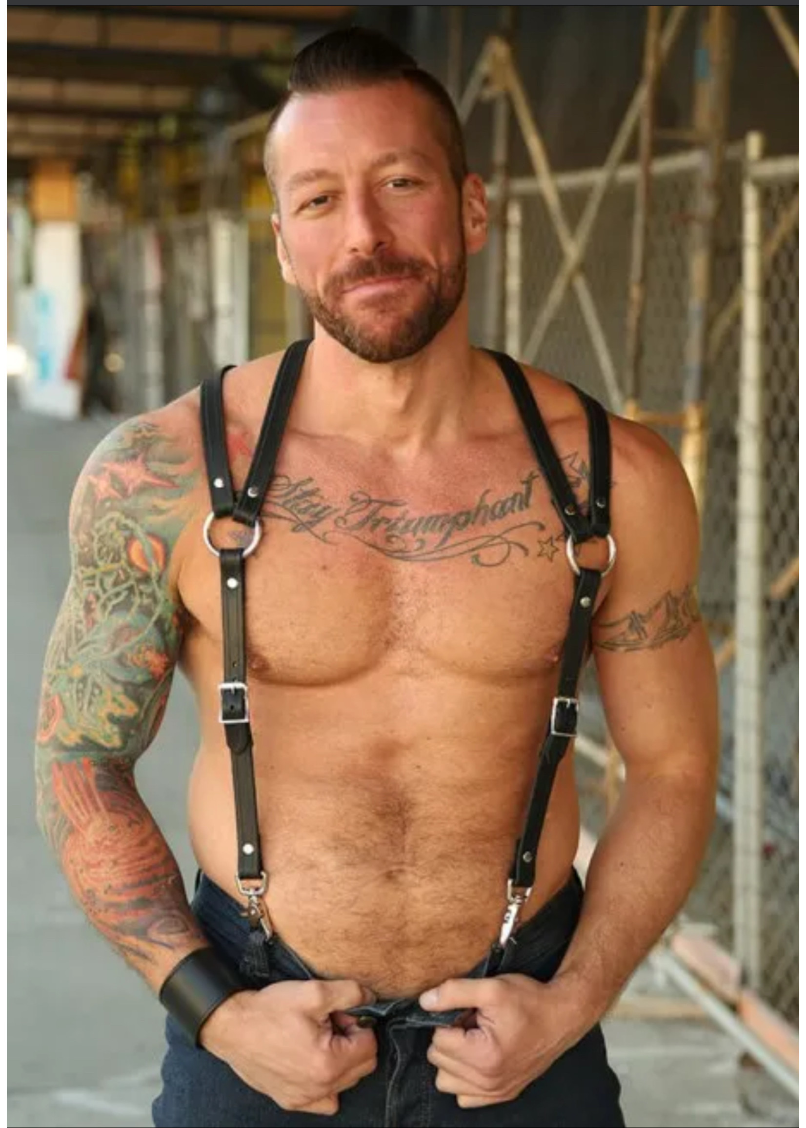 Mr. S Leather Mr. S Leather - Double Strap Leather Suspender Harness - Black