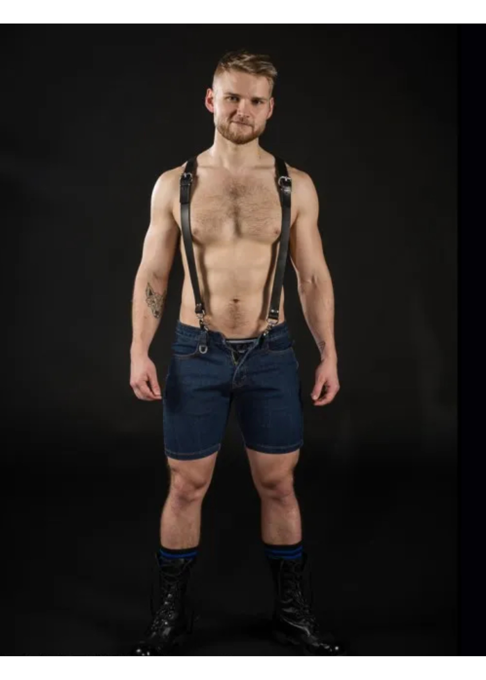 Mr. S Leather Mr. S Leather - Leather Double Duty Suspenders - Black - One Size
