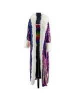 Metallic Duster Jacket w/ Faux Fur Trim