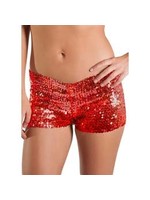 Sequin Stretch Shorts - Red S/M/L