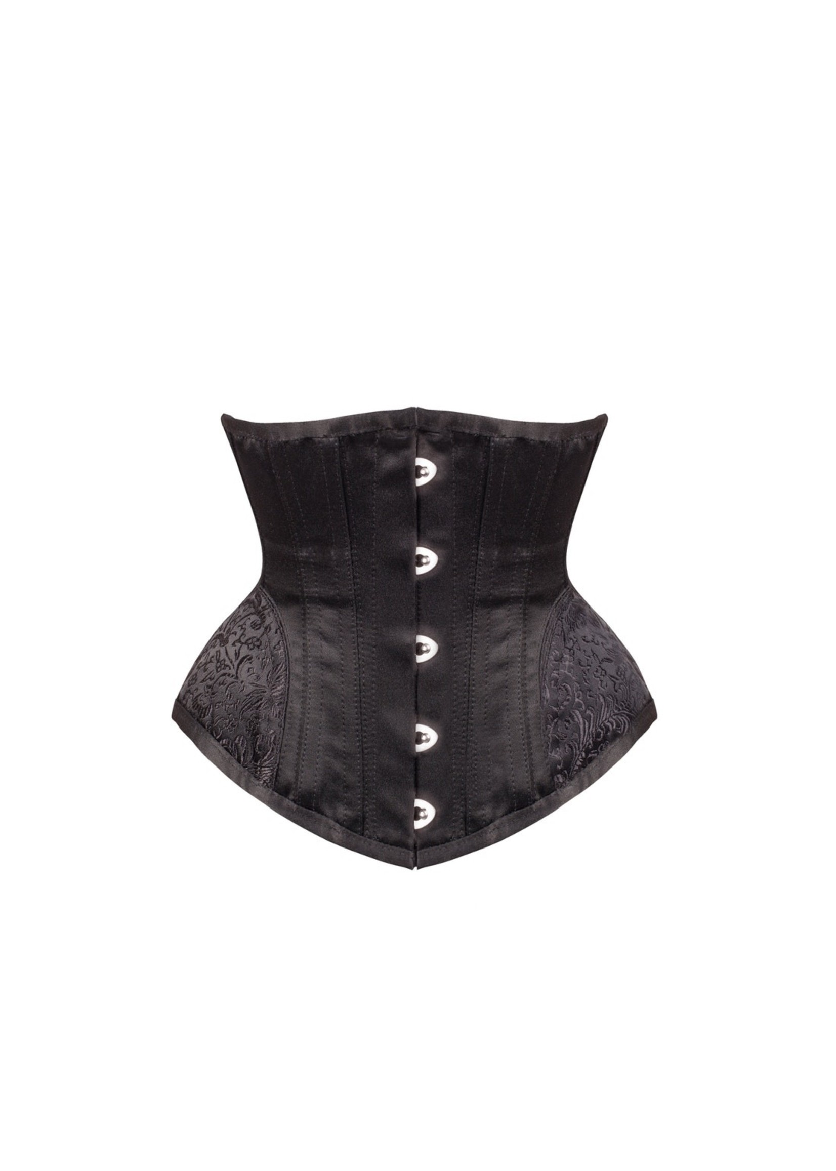 Corset Story Brocade Underbust Corset W/ Hip Detail Black 28in/31-32inW