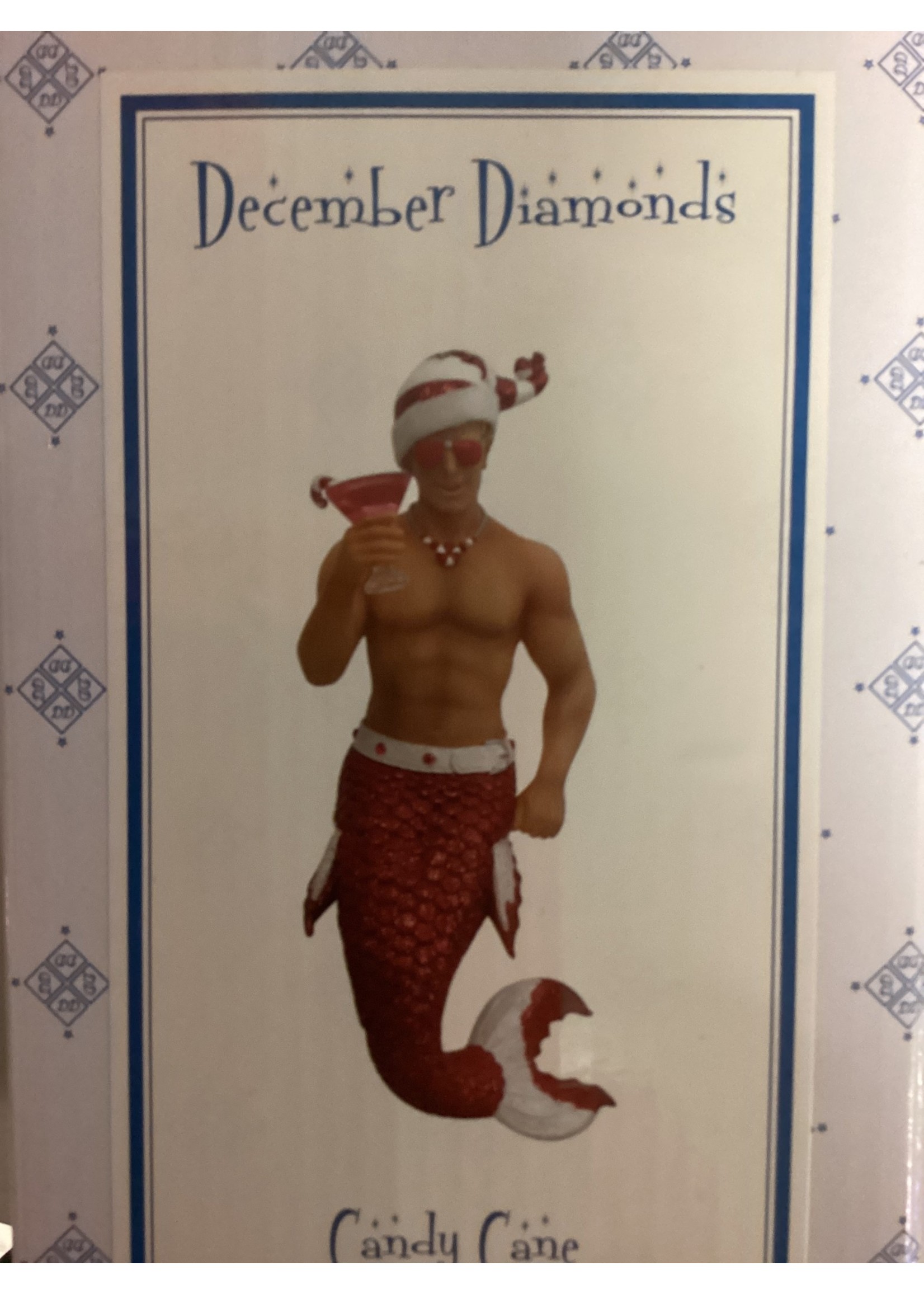 December Diamonds Candy Cane - Merman Ornament