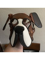 P & C Creations Custom Leather Hoods - Boxer Pup - Blk/Brn/Wht