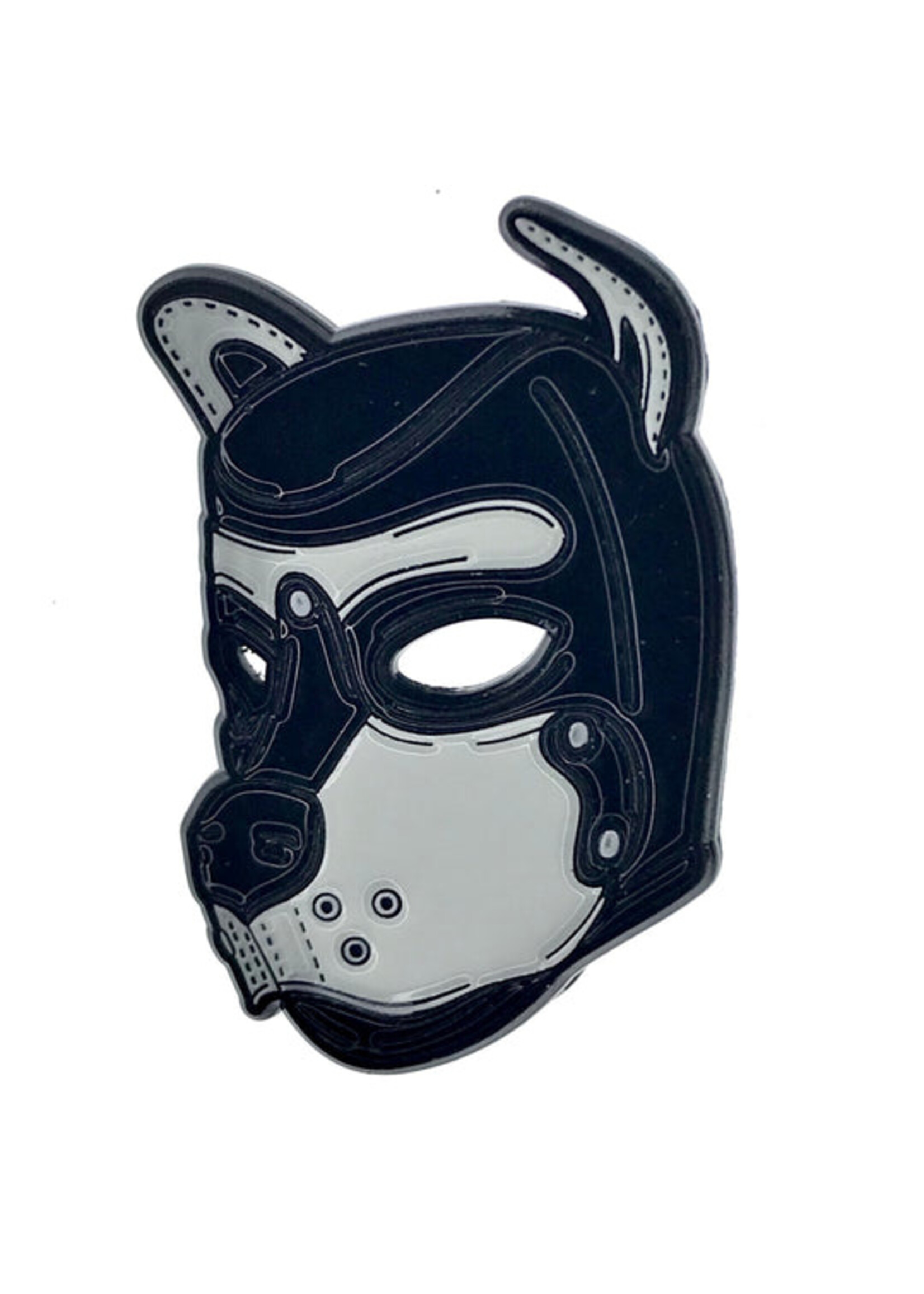 Geeky And Kinky Puppy Hood Grey Enamel Pin