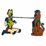 Geeky And Kinky Pup named Shaggy The Dog and the Stoner Enamel Pin