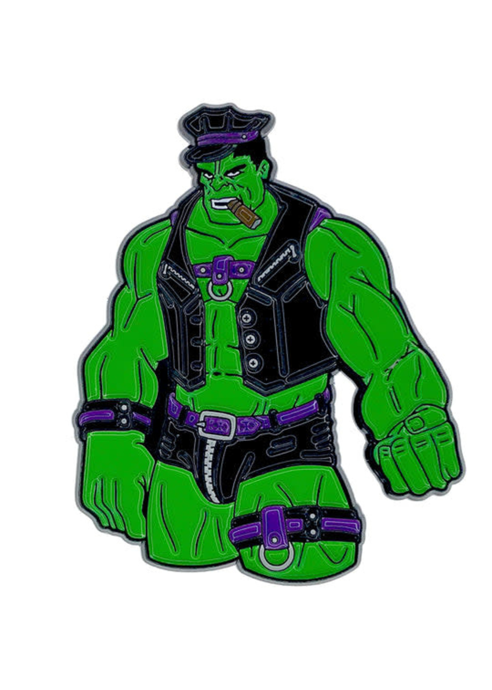 Geeky And Kinky Green Goliath Leather Daddy Enamel Pin