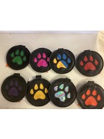 P & C Creations Leather Harness Accent -Paw -Silver Holo