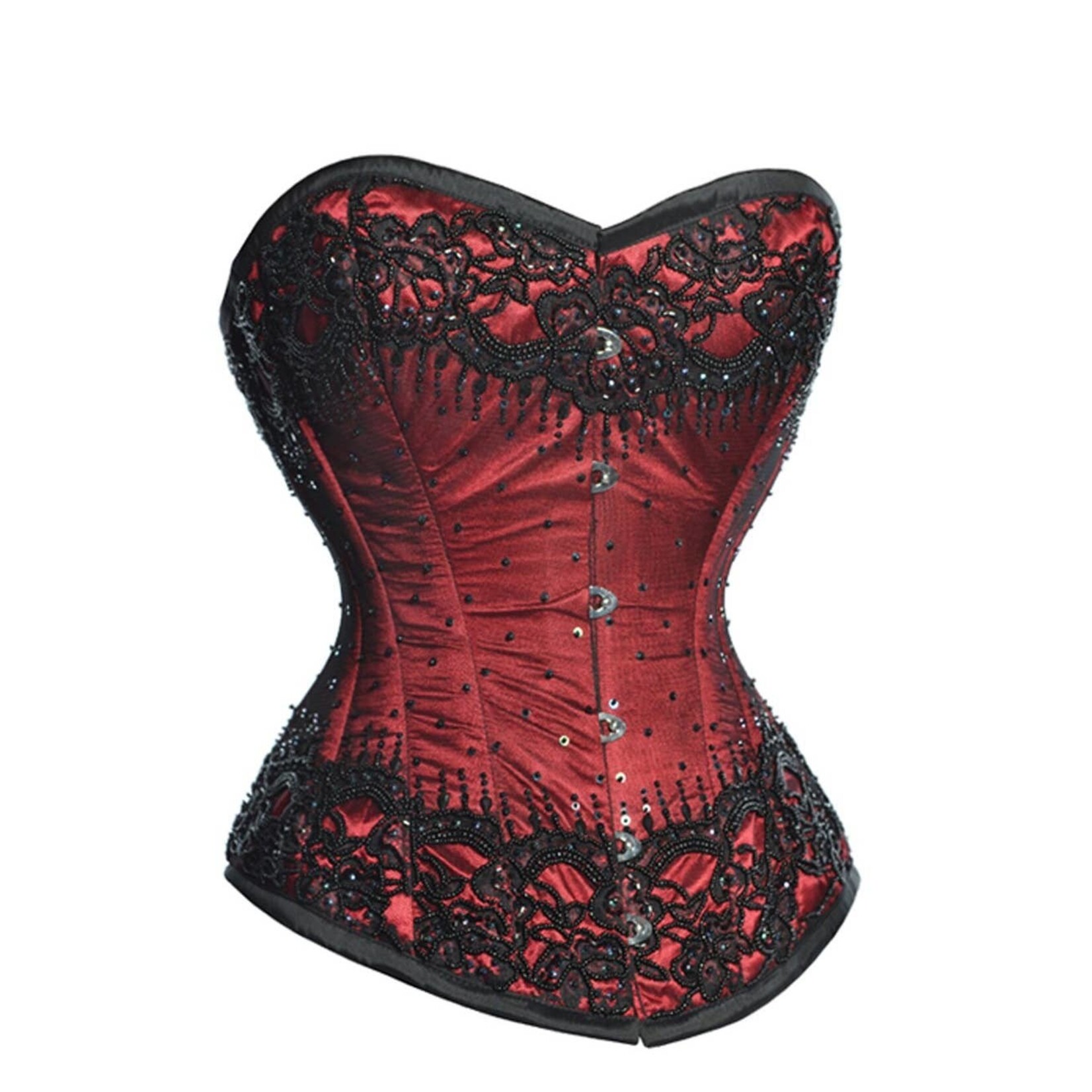 Corset Story Burgundy Satin Couture Corset 34in/37-39in