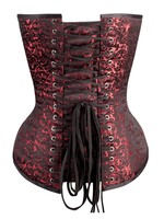 Corset Story Long Red Brocade Corset w/ Hip Gores 30in/33-34in