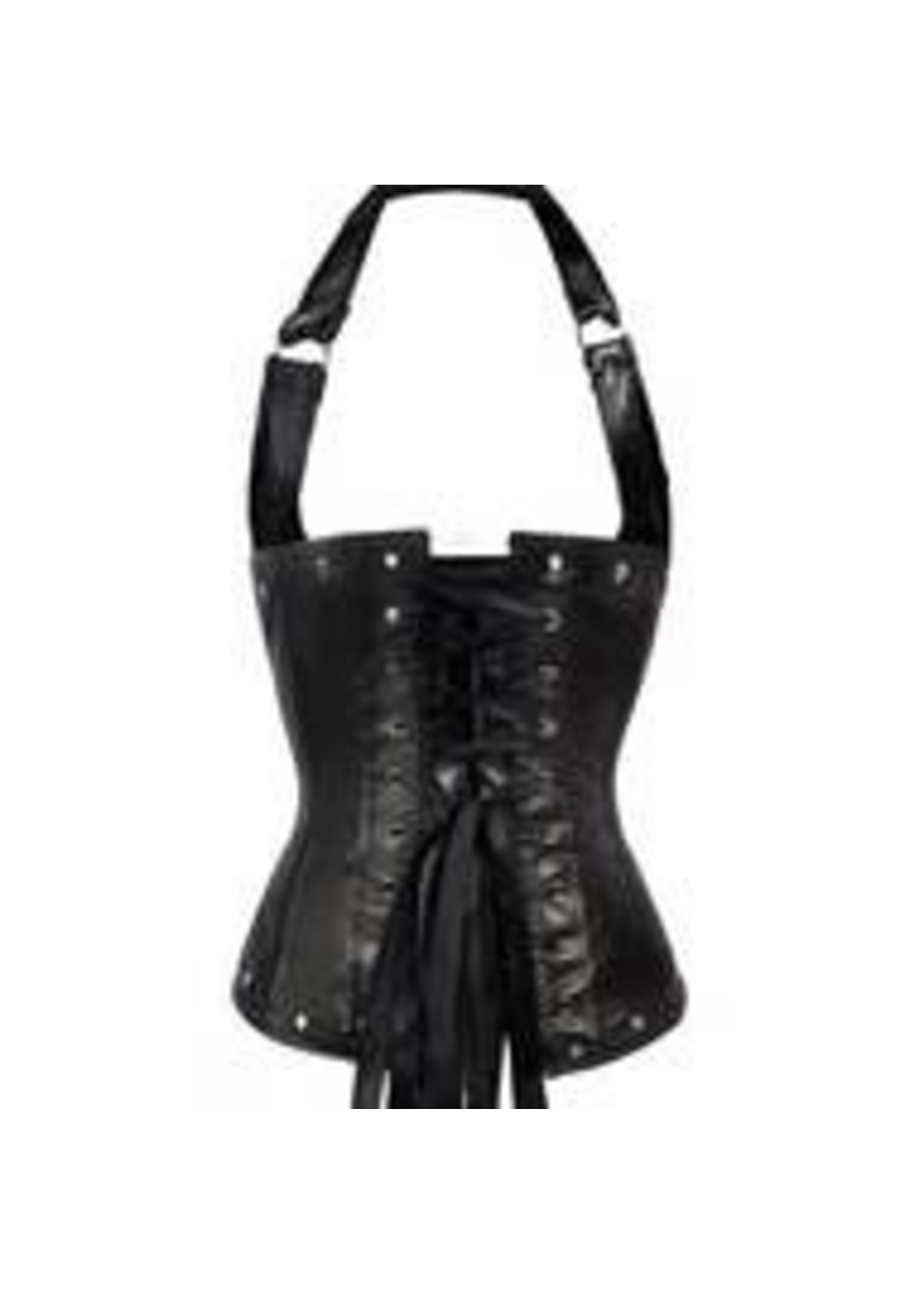 Corset Story Black LTHR/PU Underbust Halter US 12