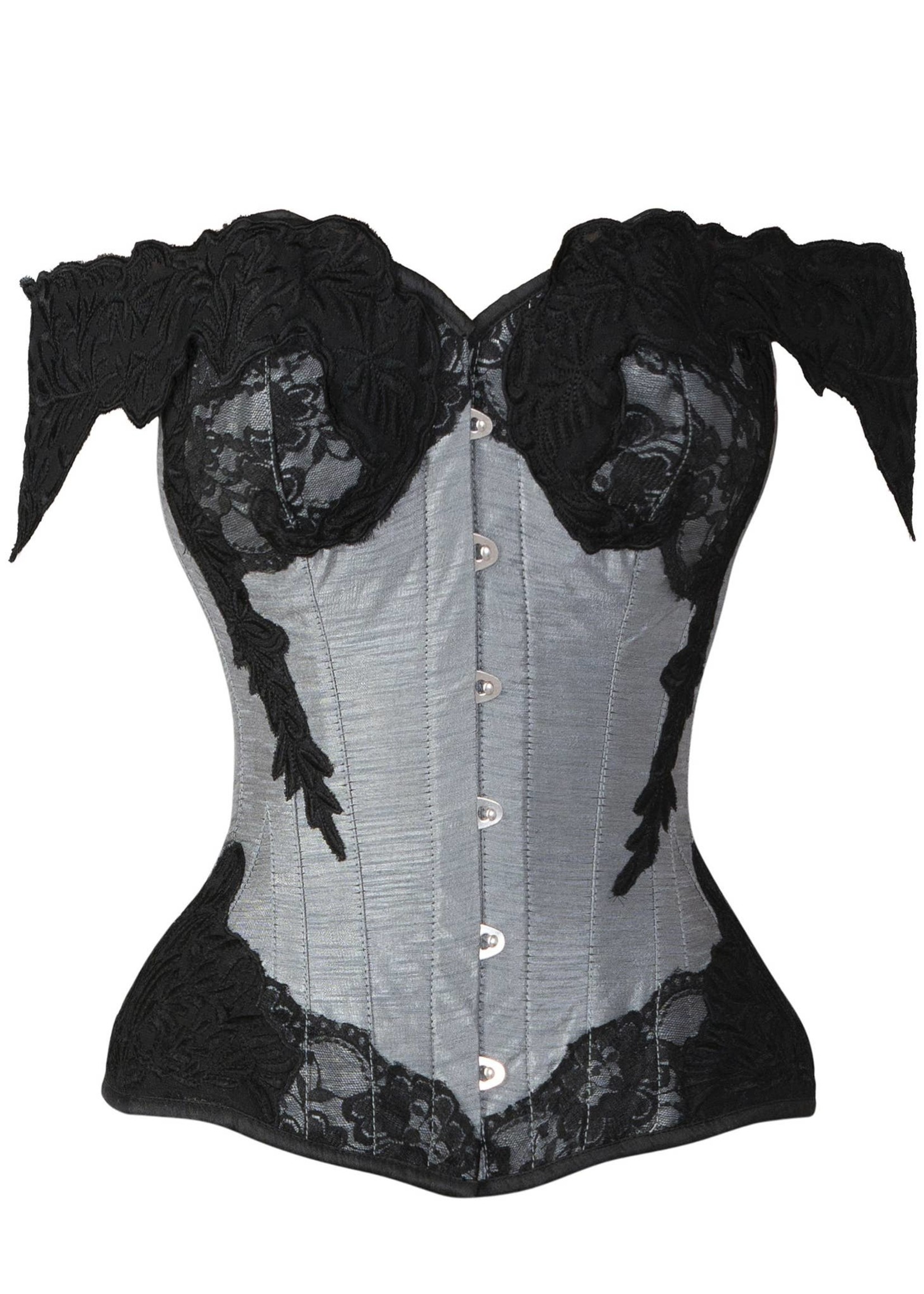 Corset Story Corset Story- Longline Corset with Cap Sleeve- GRY- SIZE 34IN/ 37-38IN