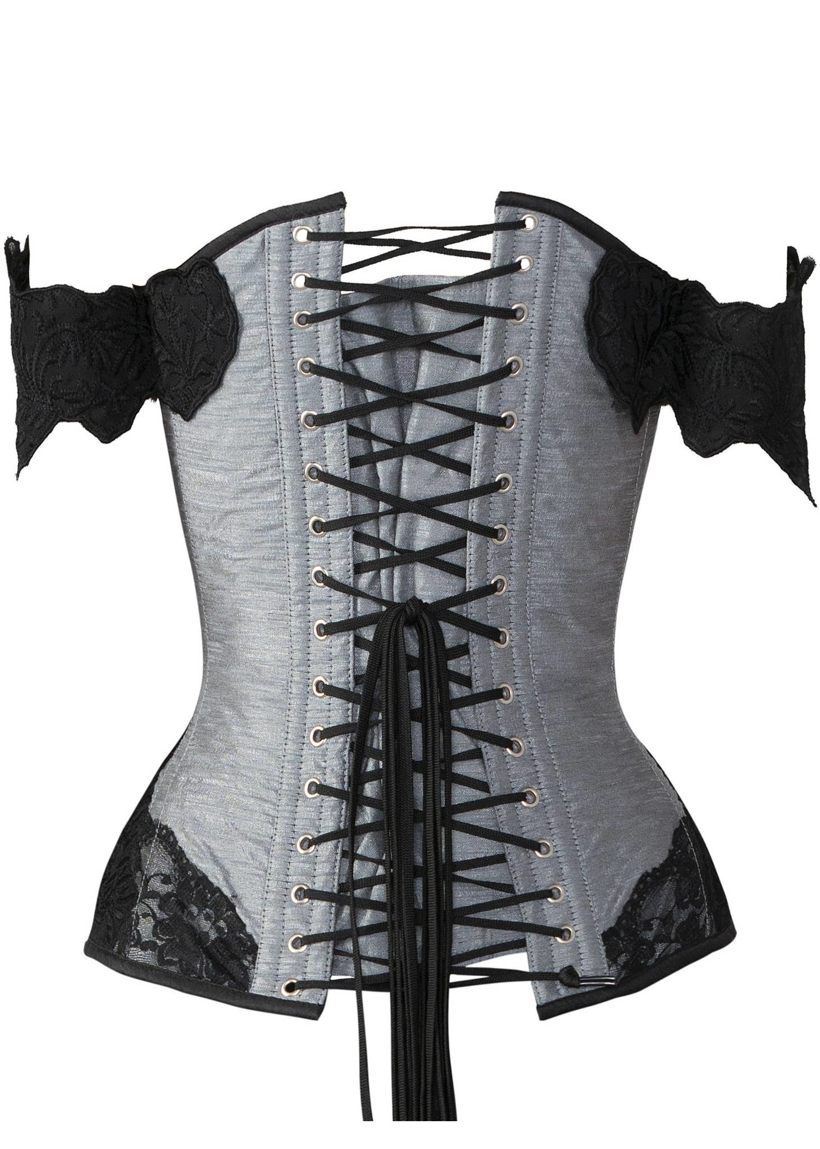 Corset Story Corset Story- Longline Corset with Cap Sleeve- GRY- SIZE 34IN/ 37-38IN
