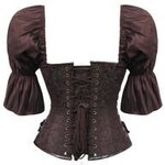 Corset Story Steampunk Inspired Overbust with Short Flounce Sleeve