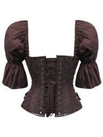 Corset Story Steampunk Inspired Overbust with Short Flounce Sleeve