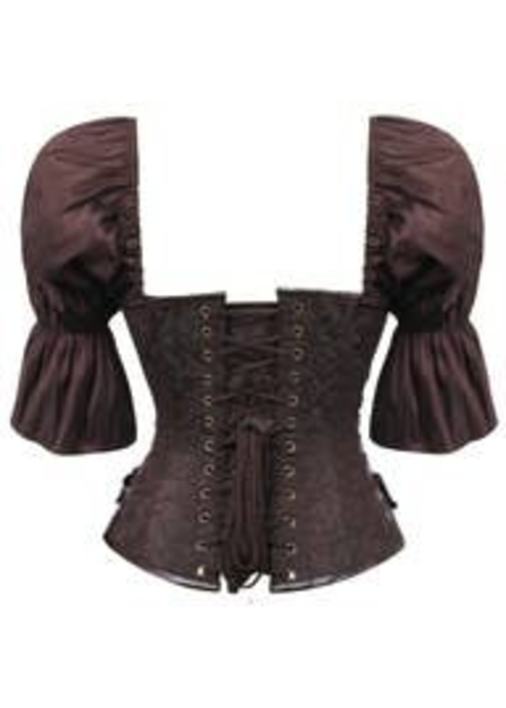 Corset Story Steampunk Inspired Overbust with Short Flounce Sleeve