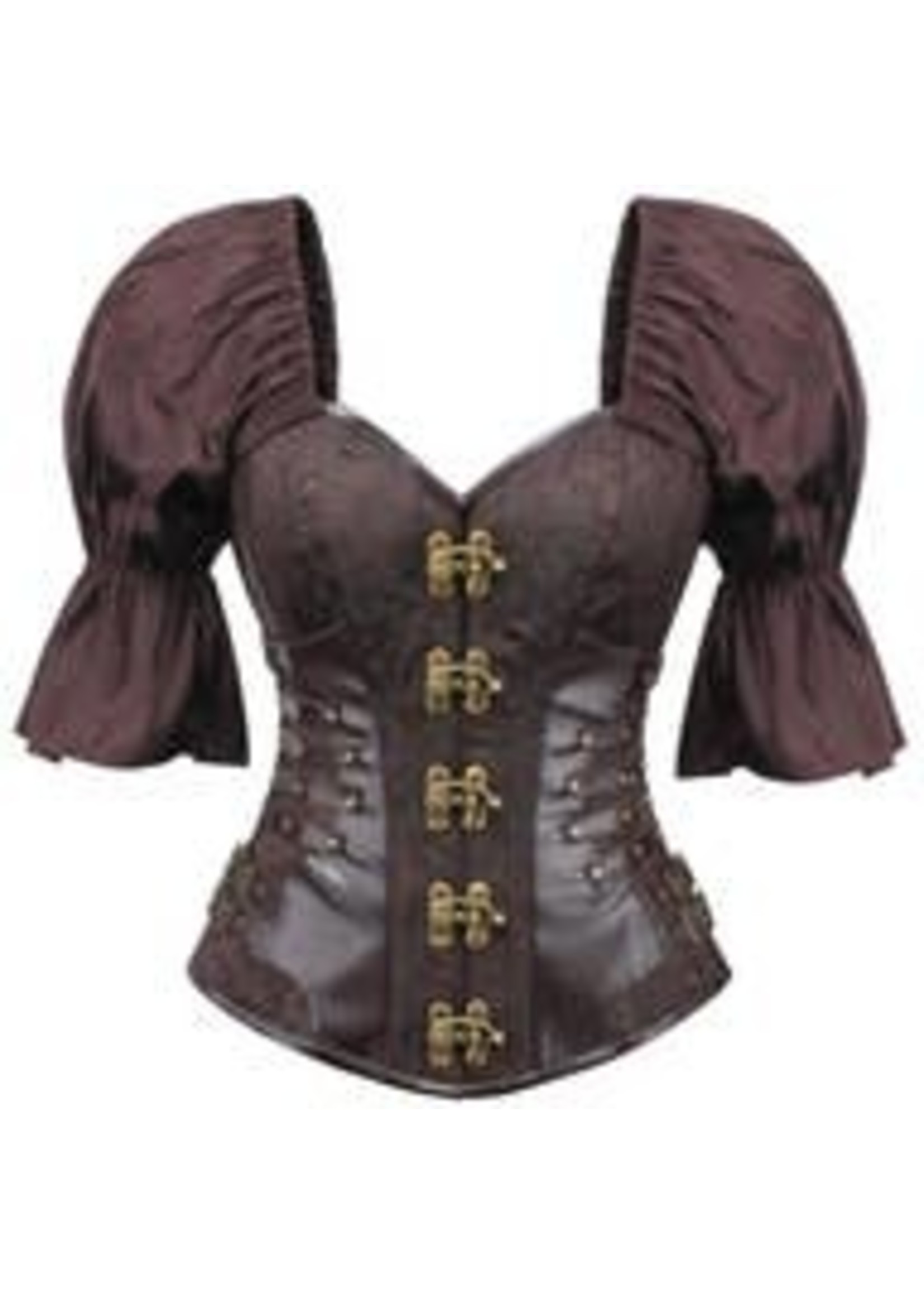 Corset Story Steampunk Inspired Overbust with Short Flounce Sleeve