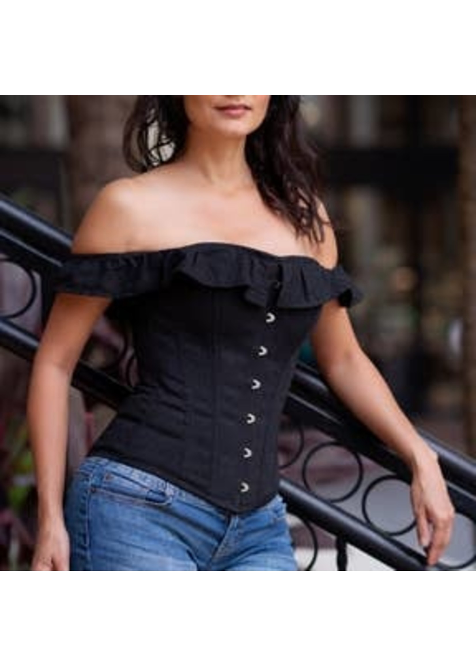 Corset Story Cotton Straight Bustline Corset Top Black US14