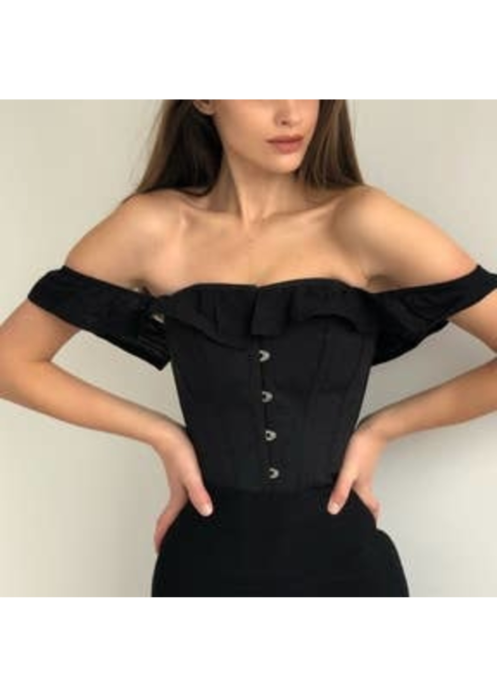 Corset Story Cotton Straight Bustline Corset Top Black US14