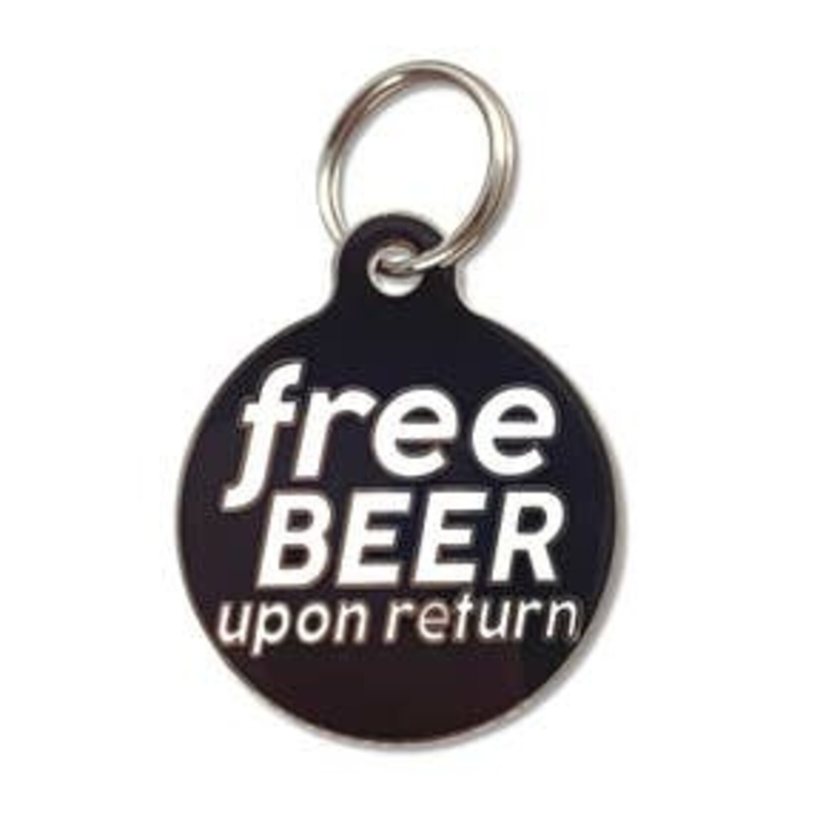 Bad Tags Free Beer Upon Return- Round Charm- Black
