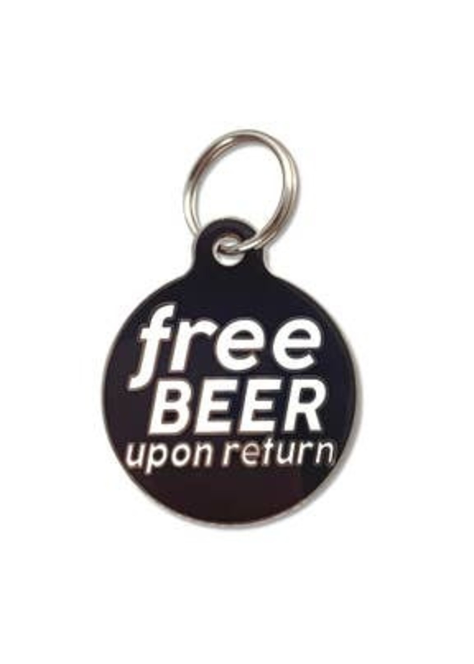 Bad Tags Free Beer Upon Return- Round Charm- Black