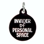 Bad Tags Invader of Personal Space- Round Charm- Blk/Wht