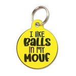 Bad Tags I Like Balls in my Mouf- Round Charm- Yellow