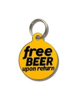 Bad Tags Free Beer Upon Return- Round Charm- Orange