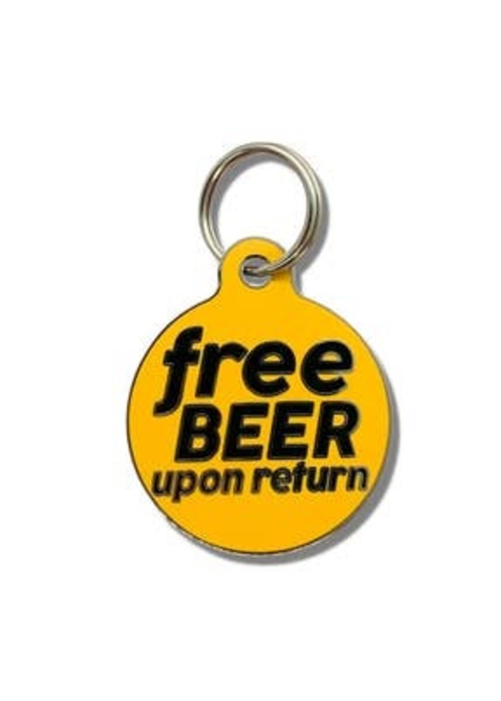 Bad Tags Free Beer Upon Return- Round Charm- Orange