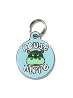 Bad Tags House Hippo- Round Charm- Blu/Grn