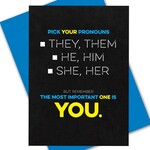 Kweer Cards/Peachy Kings Pick Your Pronoun Gay Greeting Card