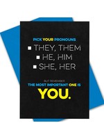 Kweer Cards/Peachy Kings Pick Your Pronoun Gay Greeting Card