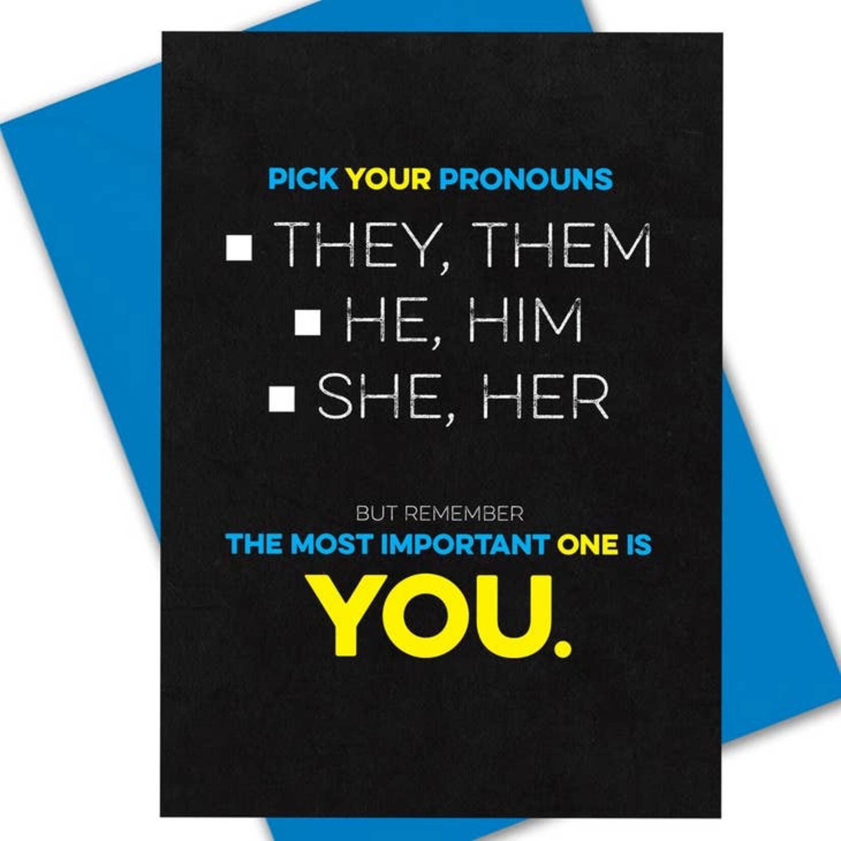 Kweer Cards/Peachy Kings Pick Your Pronoun Gay Greeting Card