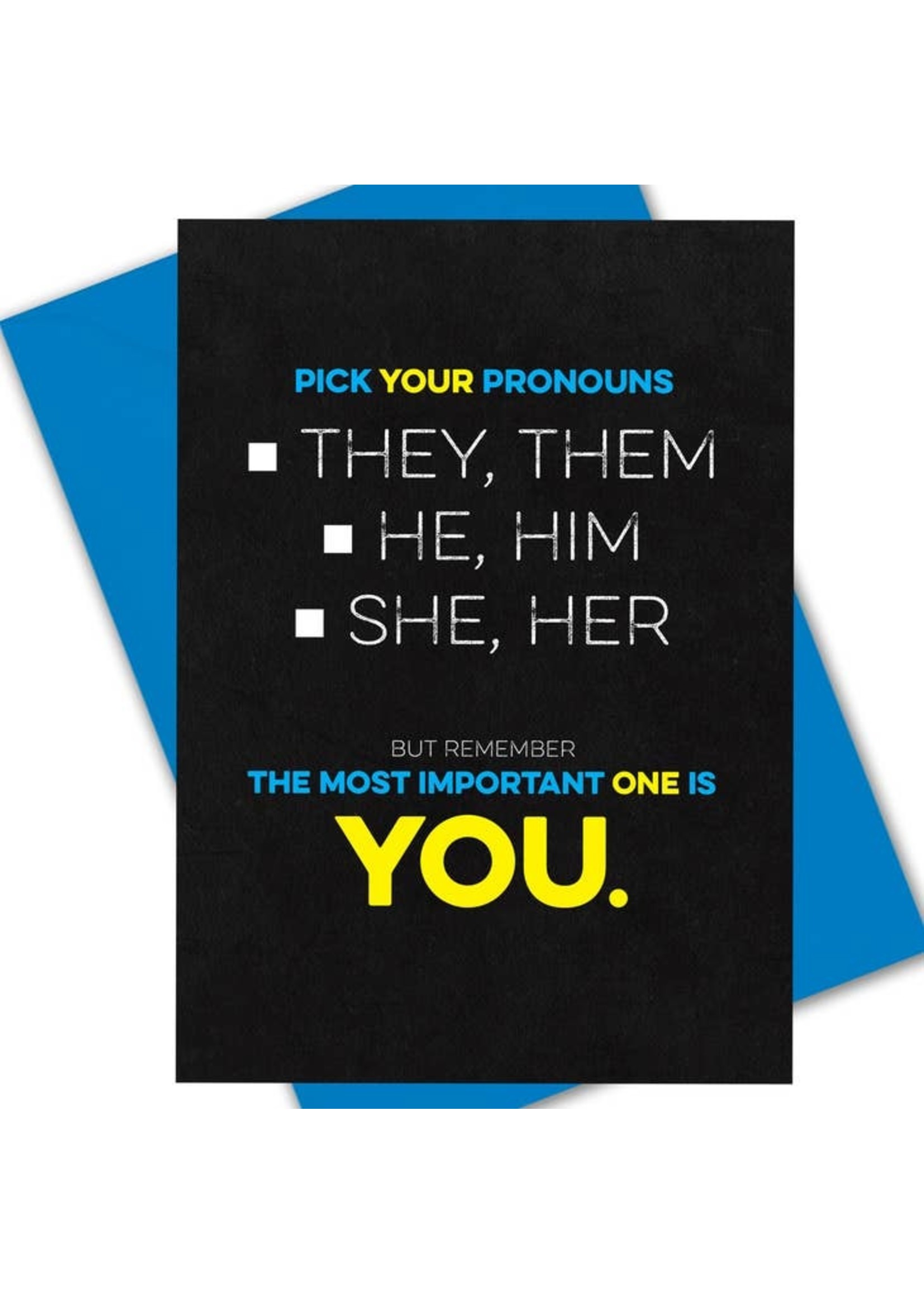 Kweer Cards/Peachy Kings Pick Your Pronoun Gay Greeting Card