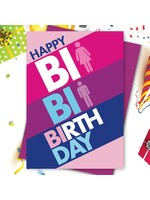 Kweer Cards/Peachy Kings Bi Bi Bisexual Birthday Greeting Card