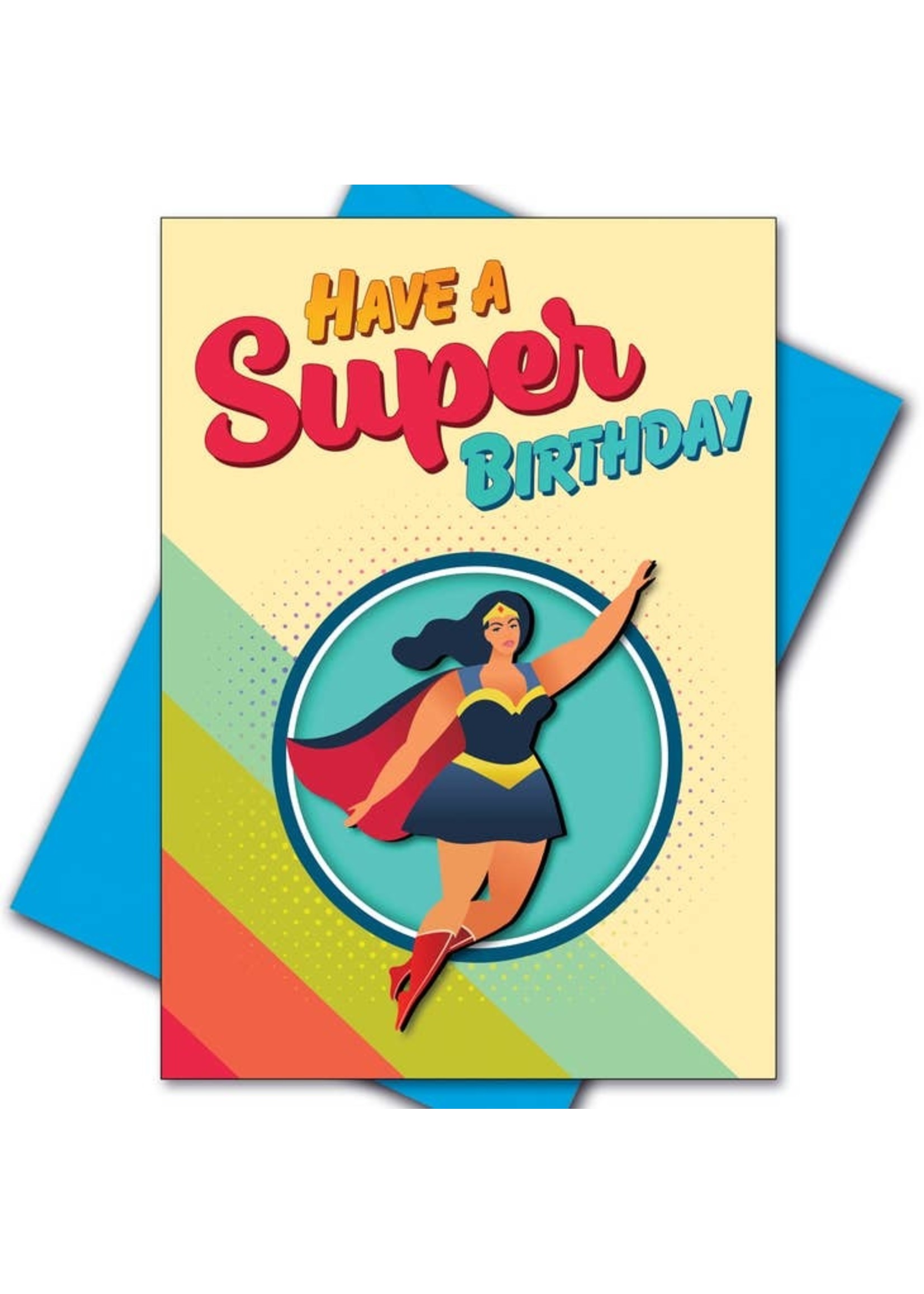 Kweer Cards/Peachy Kings Super Woman, Girl Power Birthday Card (Gay, Queer, Lesbian)