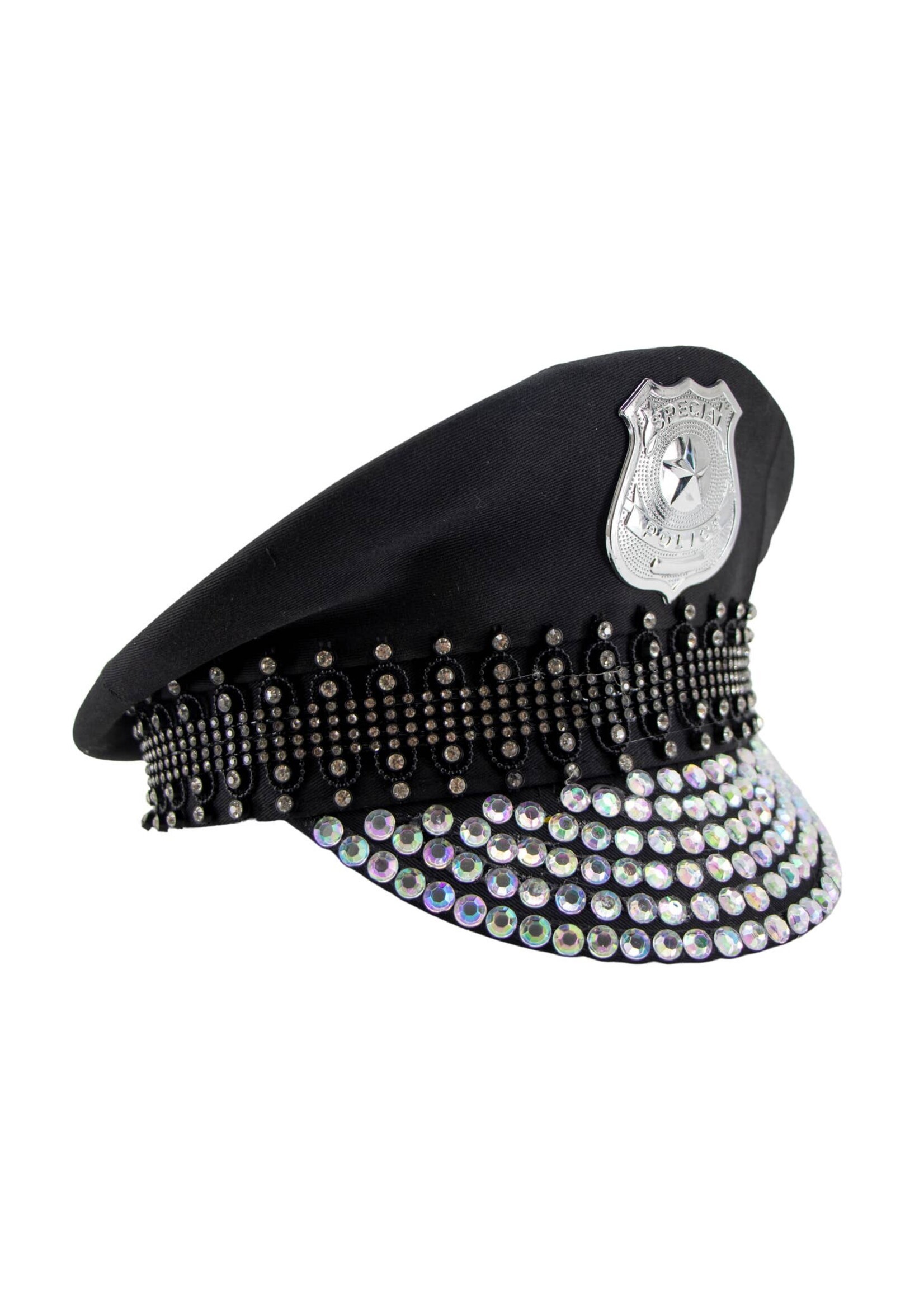 Diamond Police Hat - Black