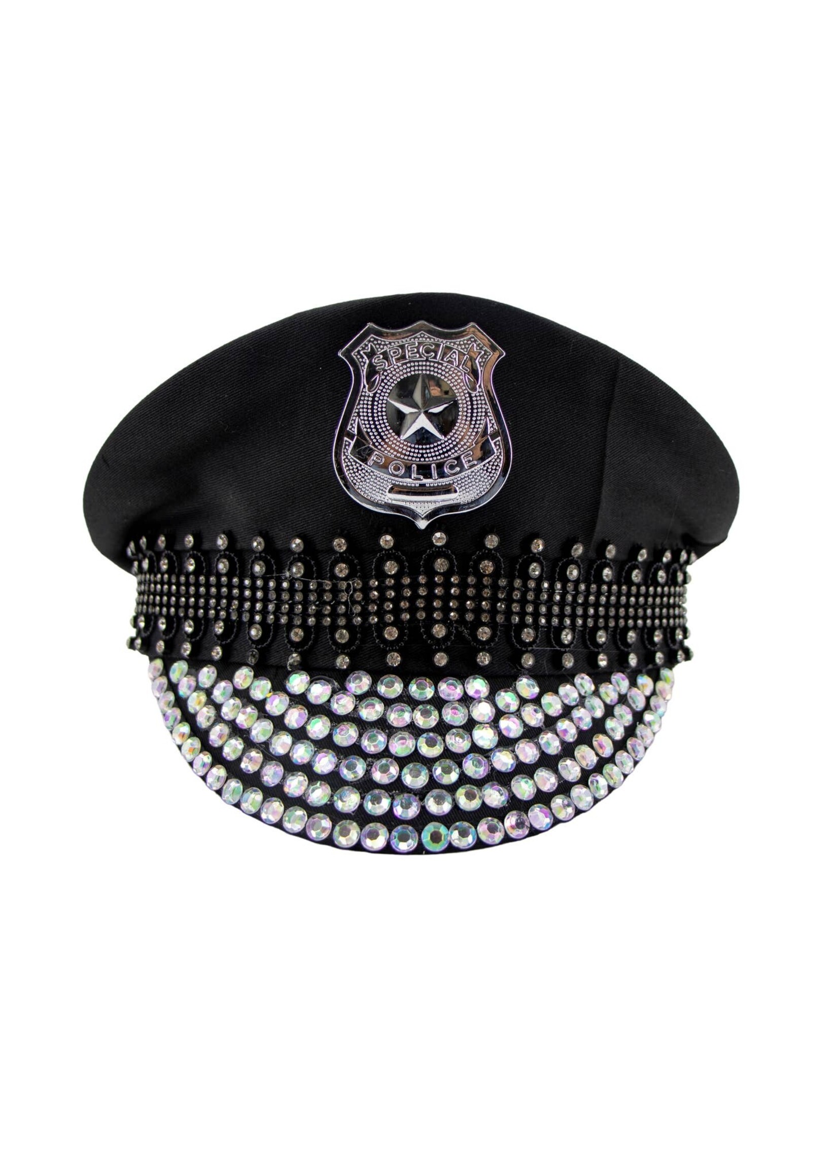 Diamond Police Hat - Black
