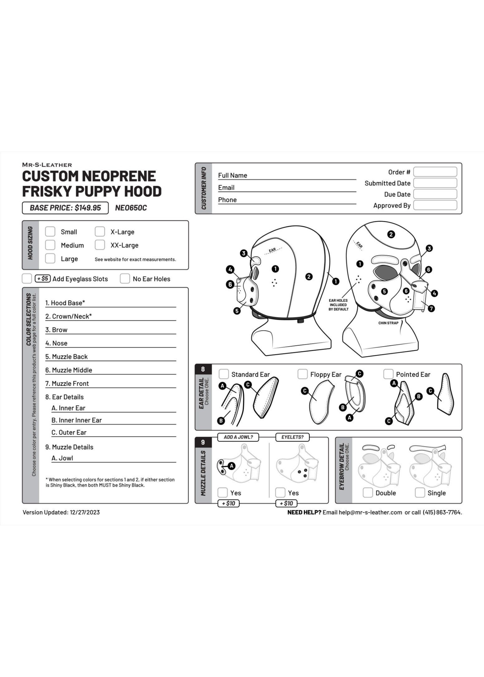 Mr. S Leather Mr. S Leather - Neoprene Custom FriskyPuppy Hood