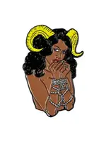 Geeky And Kinky Horny Girl Enamel Pin