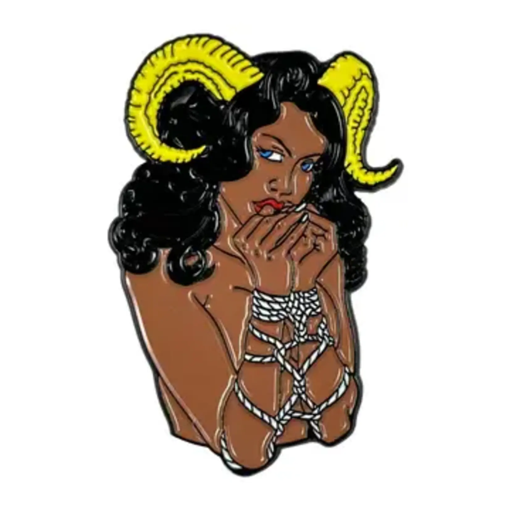 Geeky And Kinky Horny Girl Enamel Pin