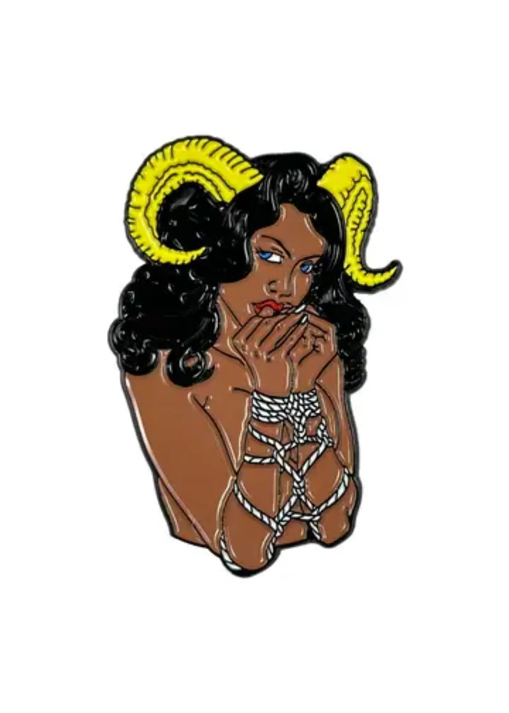 Geeky And Kinky Horny Girl Enamel Pin