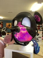 P & C Creations Custom Leather Hoods Blk/ Holo Pink Black Bear, HP
