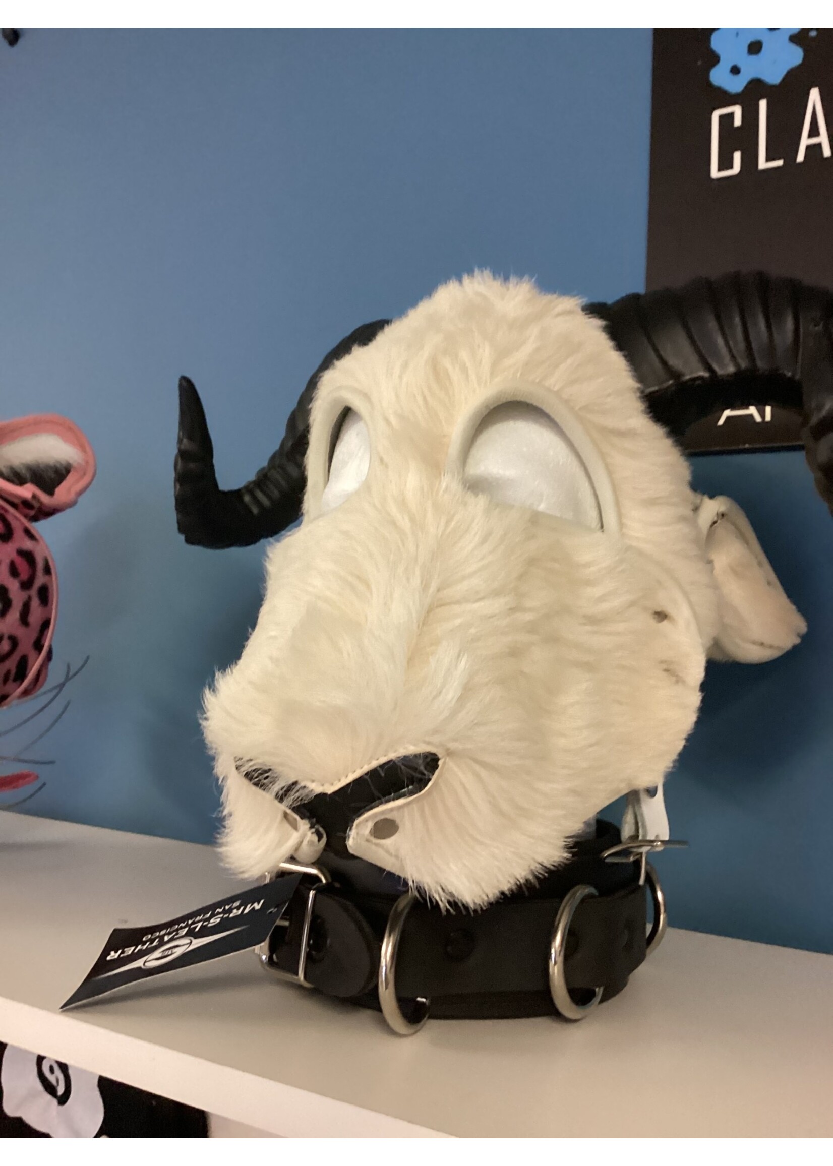 P & C Creations Custom Leather Hoods Wht/Wht/Ram Specialty Ram