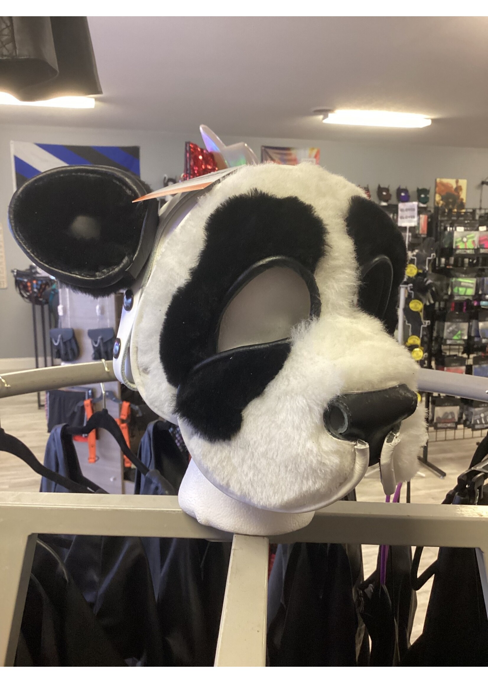 P & C Creations Custom Leather Hoods Wht/Blk/Panda Panda Bear