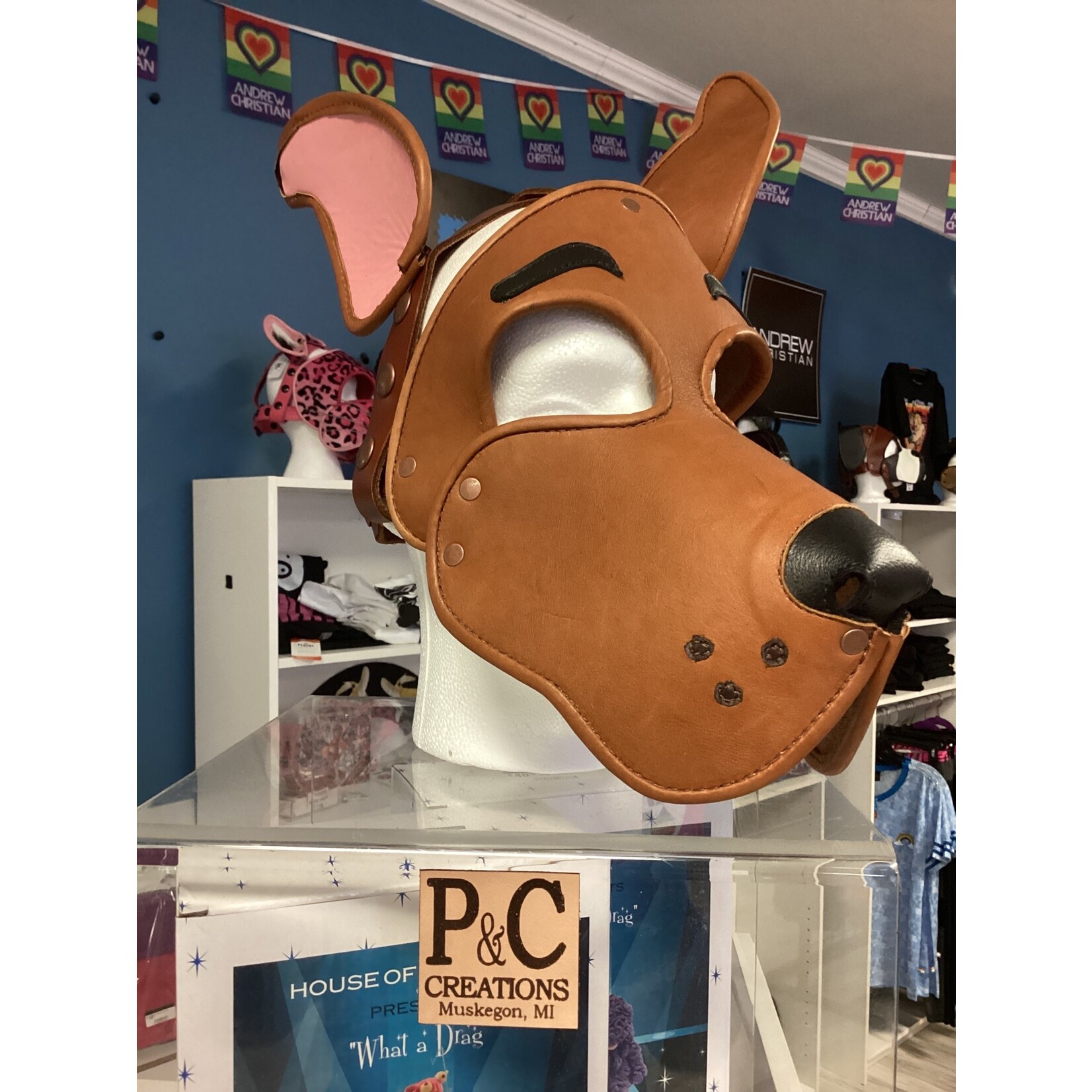 P & C Creations Custom Leather Hoods Med Brn Specialty Scooby Pup