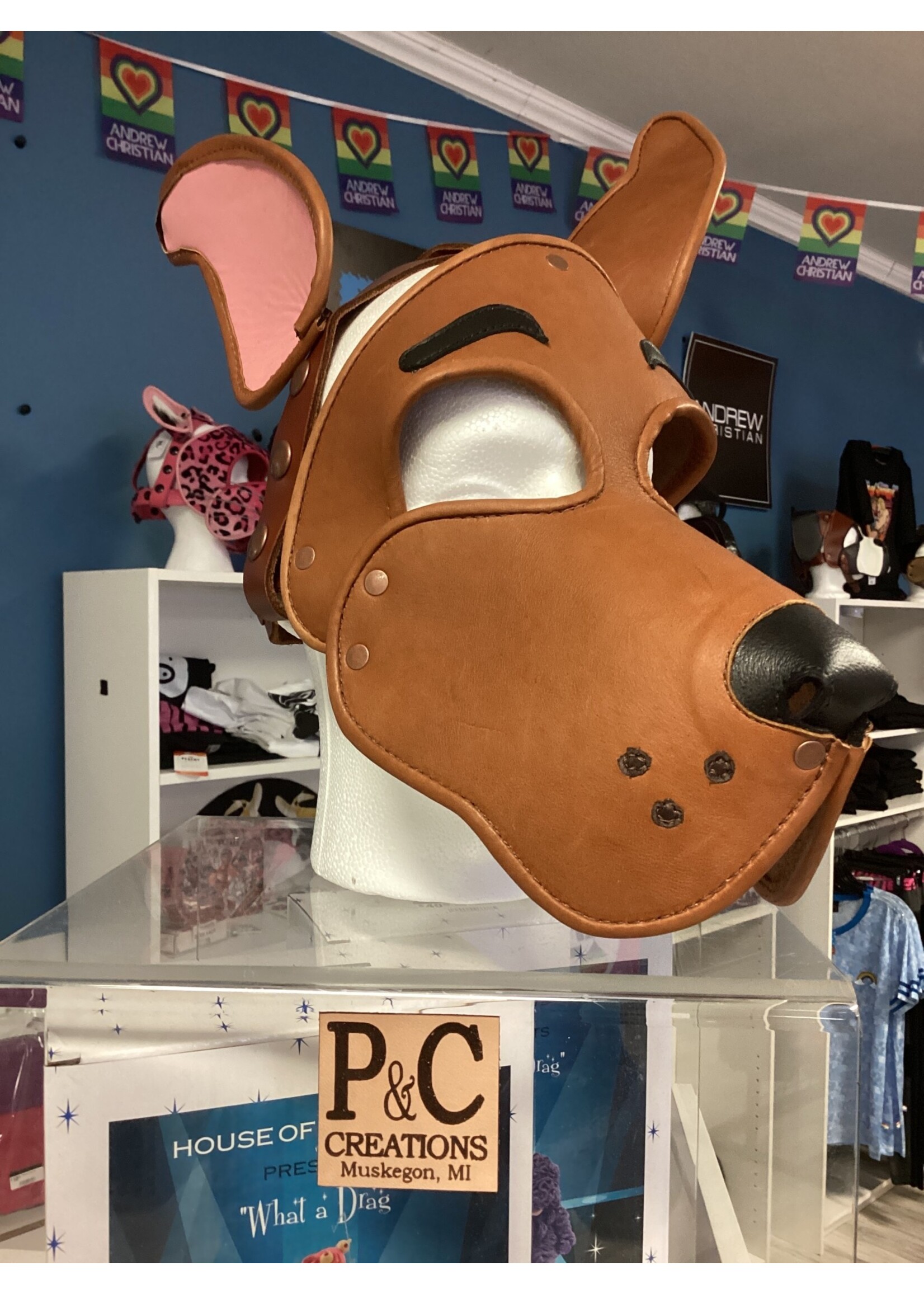 P & C Creations Custom Leather Hoods Med Brn Specialty Scooby Pup